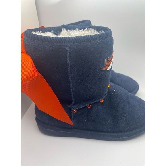 Denver Broncos bedazzled kids winter fuzzy boots size 3 - Picture 2 of 9